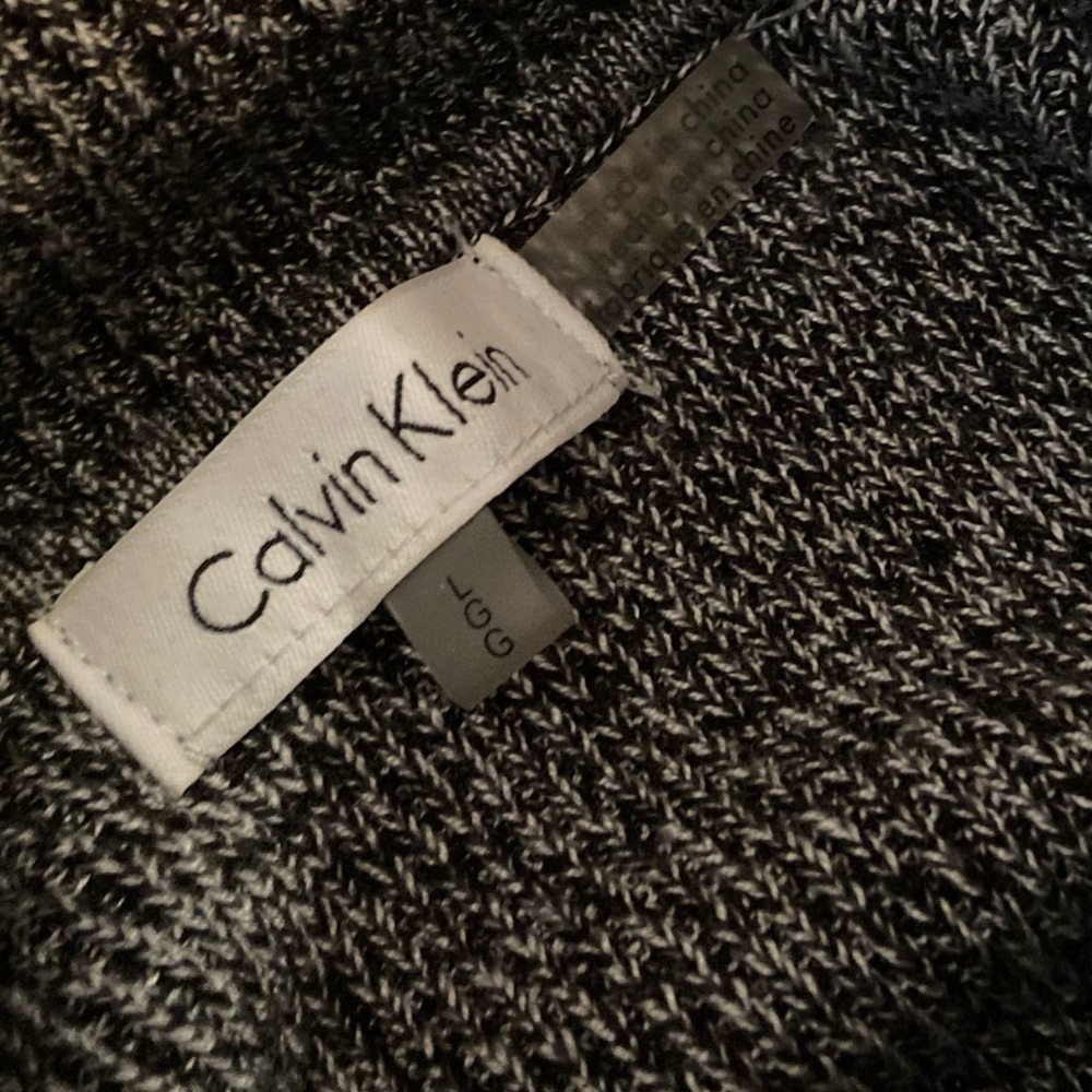 Calvin Klein~Oversized Cowl Neck Knit Pullover Sweater~Black & White~Size L - Picture 2 of 14